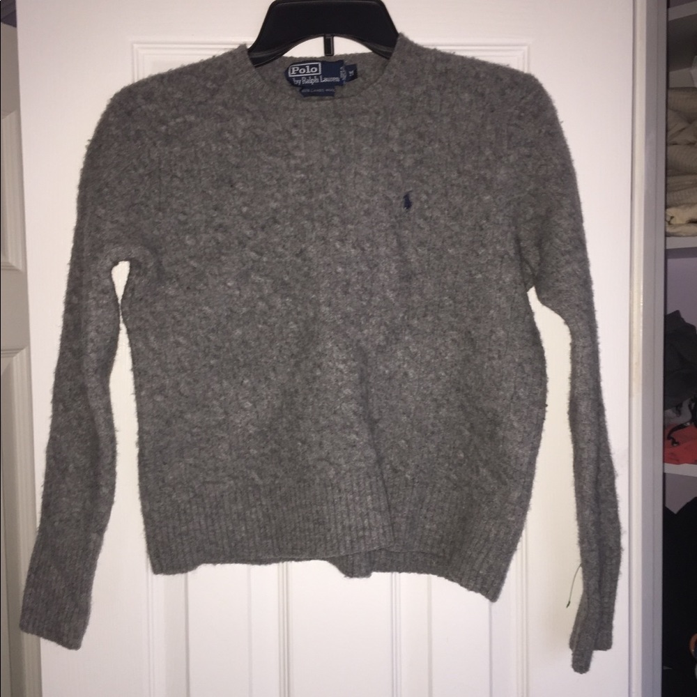 lambs wool Cropped polo crew sweater - Picture 5 of 5